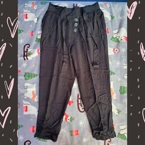 Black fake Button down Pants